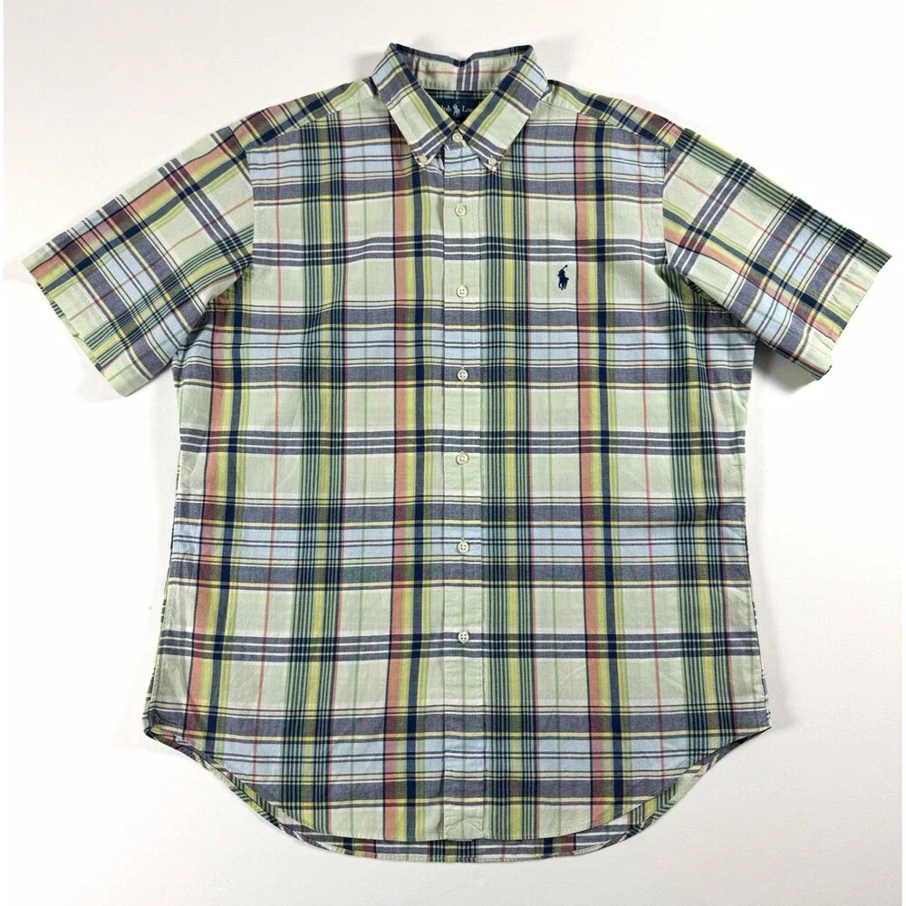 Polo Ralph Lauren Boys L 14-16 Classic Fit Plaid Short Sleeve Shirt
